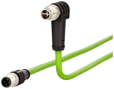 Metz Connect 142M2X1B050 M12 omrežni kabel CAT6a S/FTP 5 m zelena PUR plašč, kislinsko odporen, odporen na ozon, UV odporen, primeren za verigo za spe