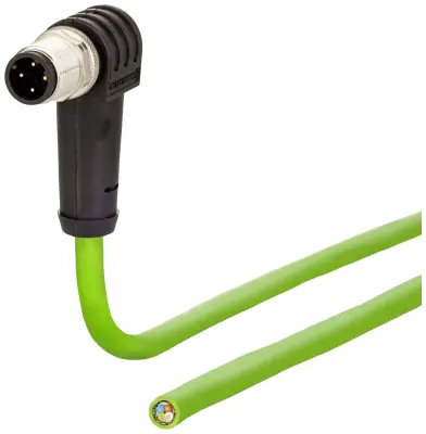 Metz Connect 142M1D90010 M12 omrežni kabel CAT5e SF/FTP 1 m zelena PUR plašč, kislinsko odporen, odporen na ozon, UV odporen, primeren za verigo za sp