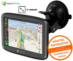 GPS navigacija NAVITEL E505 Magnetic, 5'' touch, Magnetni nastavek, MicroSD, + karte celotne Evrope (lifetime update)