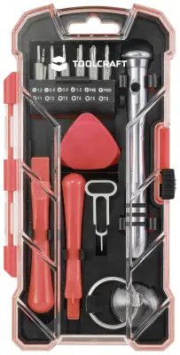 TOOLCRAFT  TO-7746381 komplet za popravilo pametni telefon\, set Bit nastavkov v škatli za shranjevanje 18-delni