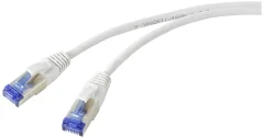 Renkforce RF-5266140 RJ45 omrežni kabel\, Patch kabel CAT 6a S/FTP 2.00 m siva vitka linija\, prilagodljiv\, z zaščitnim zapornim zatičem\, ognjevaren 1 kos