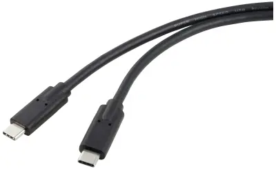 Renkforce USB-C kabel USB 4.0 USB-C® vtič\, USB-C® vtič 1.00 m črna dvojno oklopljen RF-5241746