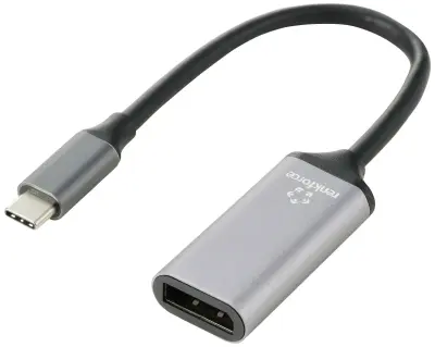 Renkforce USB-C® / DisplayPort adapterski kabel USB-C® vtič\, DisplayPort  vtičnica 0.15 m črna RF-5397866 dvojno oklopljen USB-C®-Display kabel