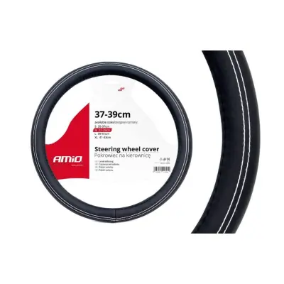 Prevleka za volan črna z belo črto M (37-39cm)