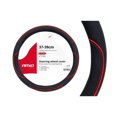 Prevleka za volan črna z rdečo črto M (37-39cm)