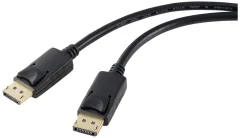 Renkforce DisplayPort priključni kabel DisplayPort  vtič\, DisplayPort  vtič 5.00 m črna RF-5245270 DisplayPort 1.2 DisplayPort kabel