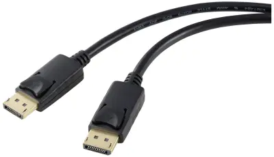 Renkforce DisplayPort priključni kabel DisplayPort  vtič\, DisplayPort  vtič 5.00 m črna RF-5245270 4K UHD DisplayPort kabel