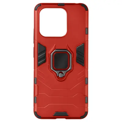 Rdeca hibridna torbica s stojalom iz kovinskega obroca za Xiaomi Redmi 12C.