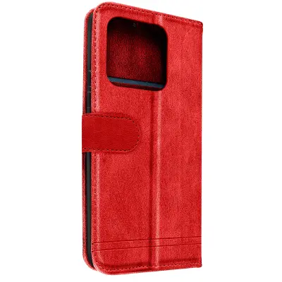 Rdeca denarnica s preklopno torbico, linijski vzorec za Xiaomi 13 Pro.