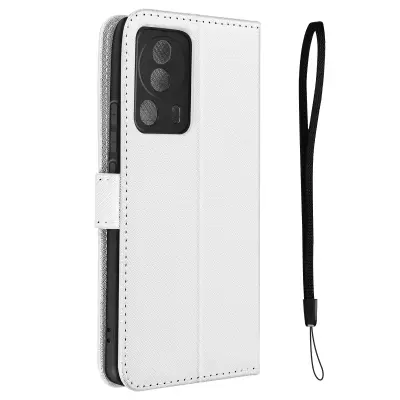 Bela folija s tkanim ucinkom, režami za kartice za Xiaomi 13 Lite.