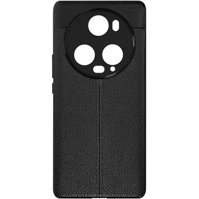 Fleksibilen silikonski gel ovitek s teksturo crnega usnja za Honor Magic 5 Pro