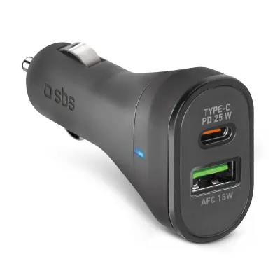 SBS AVTOPOLNILEC 1X TYPE-C 25W, 1X USB-A 18W