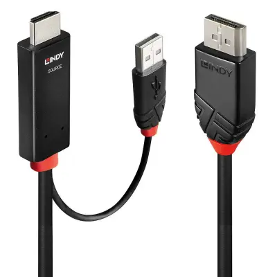 LINDY  monitor adapter  [1x moški konektor HDMI\, USB 3.2 gen. 1 vtič A (USB 3.0) - 1x moški konektor DisplayPort]  41500  3 m