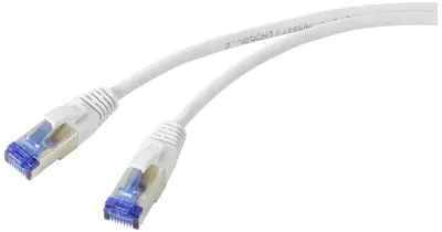 Renkforce RF-5266148 RJ45 omrežni kabel CAT6a S/FTP 20 m siva vitka linija, prilagodljiv, z zaščitnim zapornim zatičem, ognjevaren 1 kos