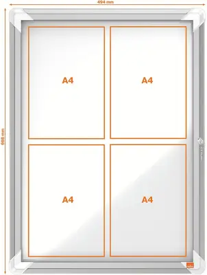Tabla oglasna nobo zunanja magnetna s ključem 4xa4 494x668mm 1902577