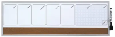 Tabla magnetna nobo quarter 58,5x19 cm planer tedenski 1903780