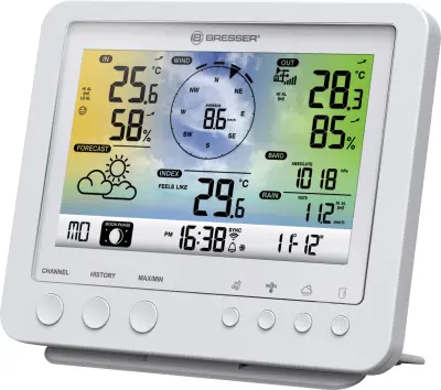 Bresser Optik WLAN 5in1 Profi 7002581 digitalna brezžična vremenska postaja Napoved za 12 do 24 ur