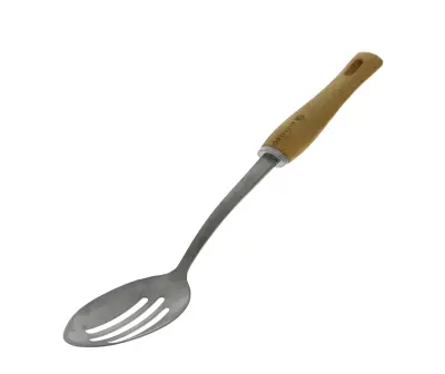 B Bois servirna žlica perforirana 33cm / les, inox