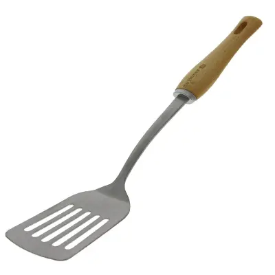 B Bois lopatka pravokotna perforirana 35cm / les, inox