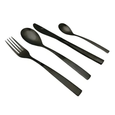 24-delni jedilni pribor Londra / črn mat / inox, pvd