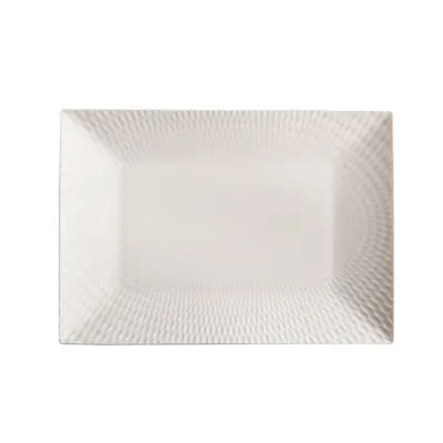 Krožnik Diamonds 25x18CM / pravokoten / bel / porcelan