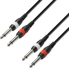 Adam Hall K3TPP0300 inštrumenti priključni kabel [2x klinken vtič 6.3 mm (mono) - 2x klinken vtič 6.3 mm (mono)] 3 m črna