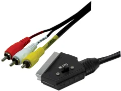 LogiLink SCART / cinch TV sprejemnik priključni kabel [1x moški konektor SCART - 3x moški cinch konektor]  črna