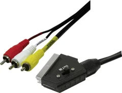 LogiLink SCART / cinch TV sprejemnik priključni kabel [1x moški konektor SCART - 3x moški cinch konektor]  črna