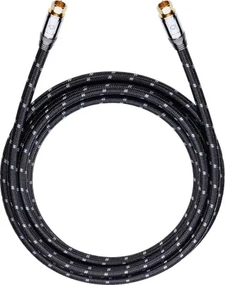 antene, SAT kabel [1x moški konektor F - 1x moški konektor F] 125 dB pozlačeni konektorji, obložen črna, siva Oehlbach XXL Transmission Ultra