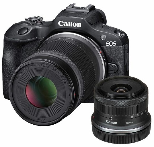 Canon Digitalni fotoaparat EOS R100 18-45 + 55-120, 25.8 Mpx, UHD 4K, crni