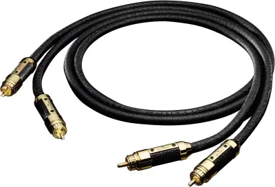 cinch avdio priključni kabel [2x moški cinch konektor - 2x moški cinch konektor] 1.00 m črna pozlačeni konektorji Oehlbach XXL® Sub Xtreme
