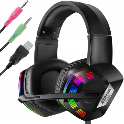 LED RGB igralne slušalke 5.1 z mikrofonom USB AUX
