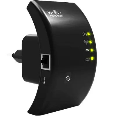 Brezžični 2,4 GHz WIFI repeater router ojačevalnik signala 300Mb/s WPS 100m črn