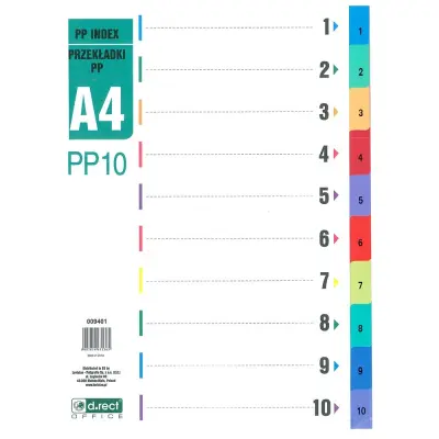 Pregradni karton a4 10-delni levia pvc 009401