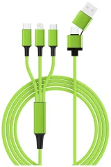 Smrter USB polnilni kabel USB 2.0 Apple Lightning vtič \, USB-A vtič\, USB-C® vtič\, USB-mikro-B vtič 1.20 m zelena z OTG funkcijo\, polimerna prevleka SMRTER_HYDRA_ULT_GN