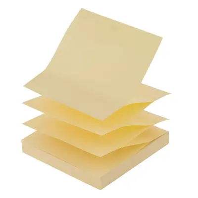Kocka samolepilna 75x75 levia z-lističi 1/100 - rumena