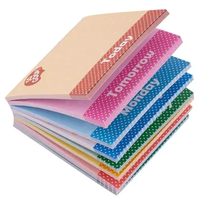 Kocka samolepilna 75x75 levia magic dnevi v tednu 9 barv po 25l 110517
