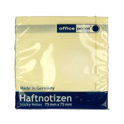Kocka samolepilna 75x75 office rumena pastel 1/100 5507500-03