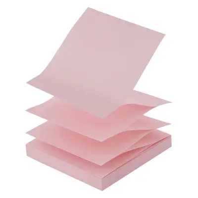 Kocka samolepilna 75x75 levia z-lističi 1/100 - roza