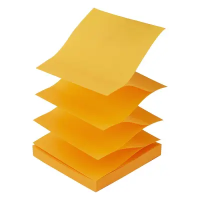 Kocka samolepilna 75x75 levia z-lističi 1/100 - oranžna