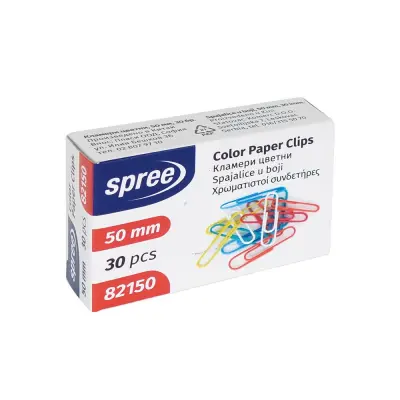 Sponka spree barvna plastificirana 50/30 82150