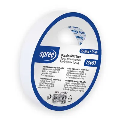 Selotejp dvostranski 25x25m spree 73403
