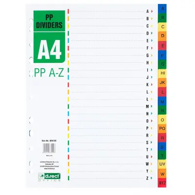 Pregradni karton a-z a4 levia pvc 009136
