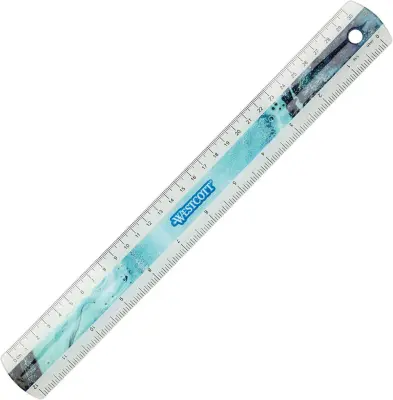 Ravnilo 30cm westcott pvc turkizna e-13300 blue