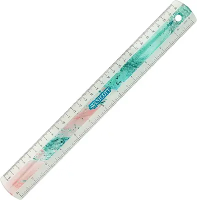 Ravnilo 30cm westcott pvc roza-turkizna e-13300 rose