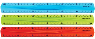 Ravnilo westcott 30cm flexi mix barve e-10222 00