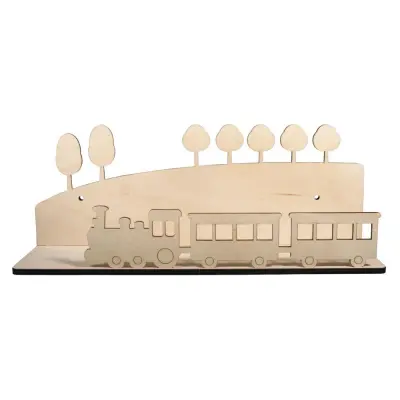 Lesena polica, Vlak, 35x14x10cm, 5-delni set