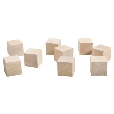 Lesene kocke, natur, 4.5x4.5x4.5cm, set 9