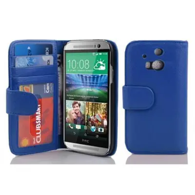 Cadorabo Ohišje, združljivo z HTC ONE M8 v neptunova modra - Zaščitni ovitek z magnetnim zapiranjem in 3 režami za kartice