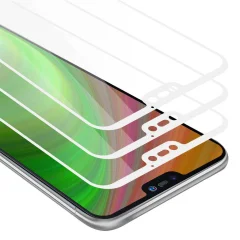 CADORABO Huawei P20 LITE 2018/NOVA 3E - Zaščitna folija v transparentno z belo - 3-pack Kaljeno steklo za zaščito zaslona s trdoto 9H in 3D d